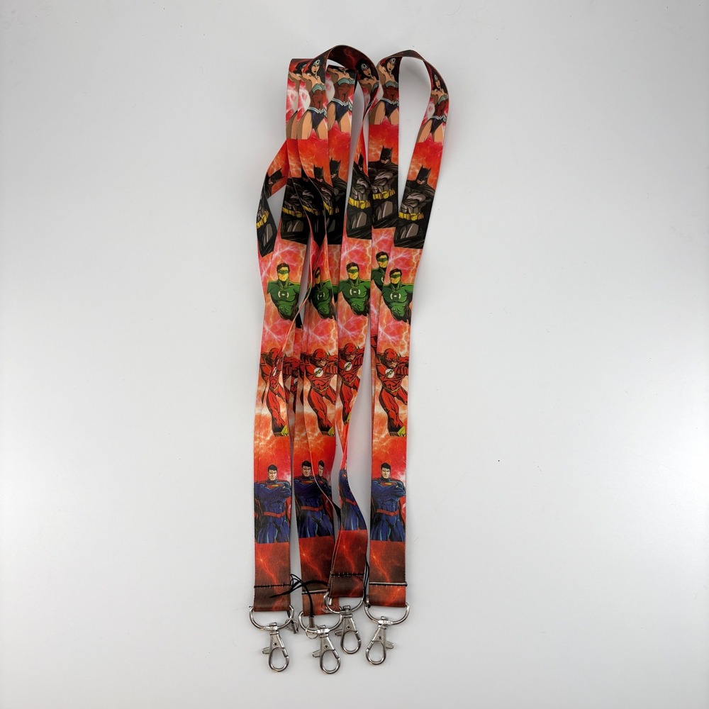 DC Comics Justice League Lanyard Lot of 4 Superman Batman Wonder Woman Flash 18"